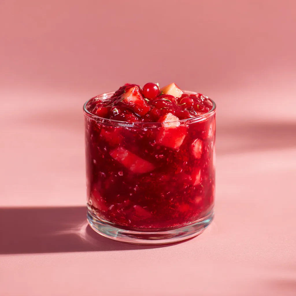 [4328] Compote de  fruits rouges et pommes parfumés au basilic