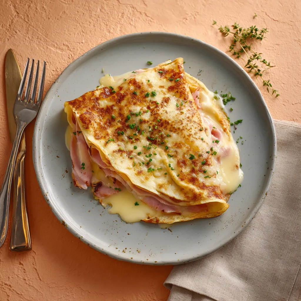 [7519] Crêpe farci au jambon et sauce Mornay
