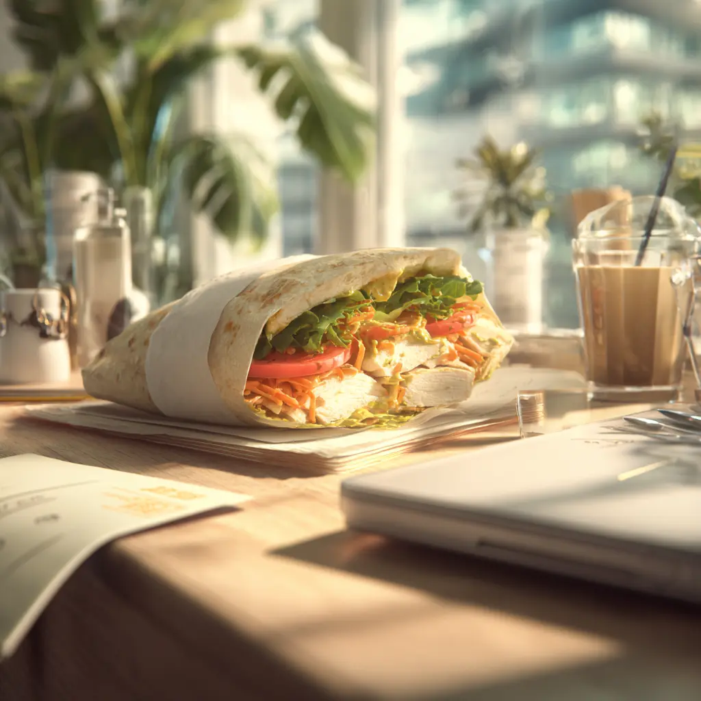 Pique -Mie "Carry" (Pain suedois, Poulet, carottes, tomate, salade, curry)