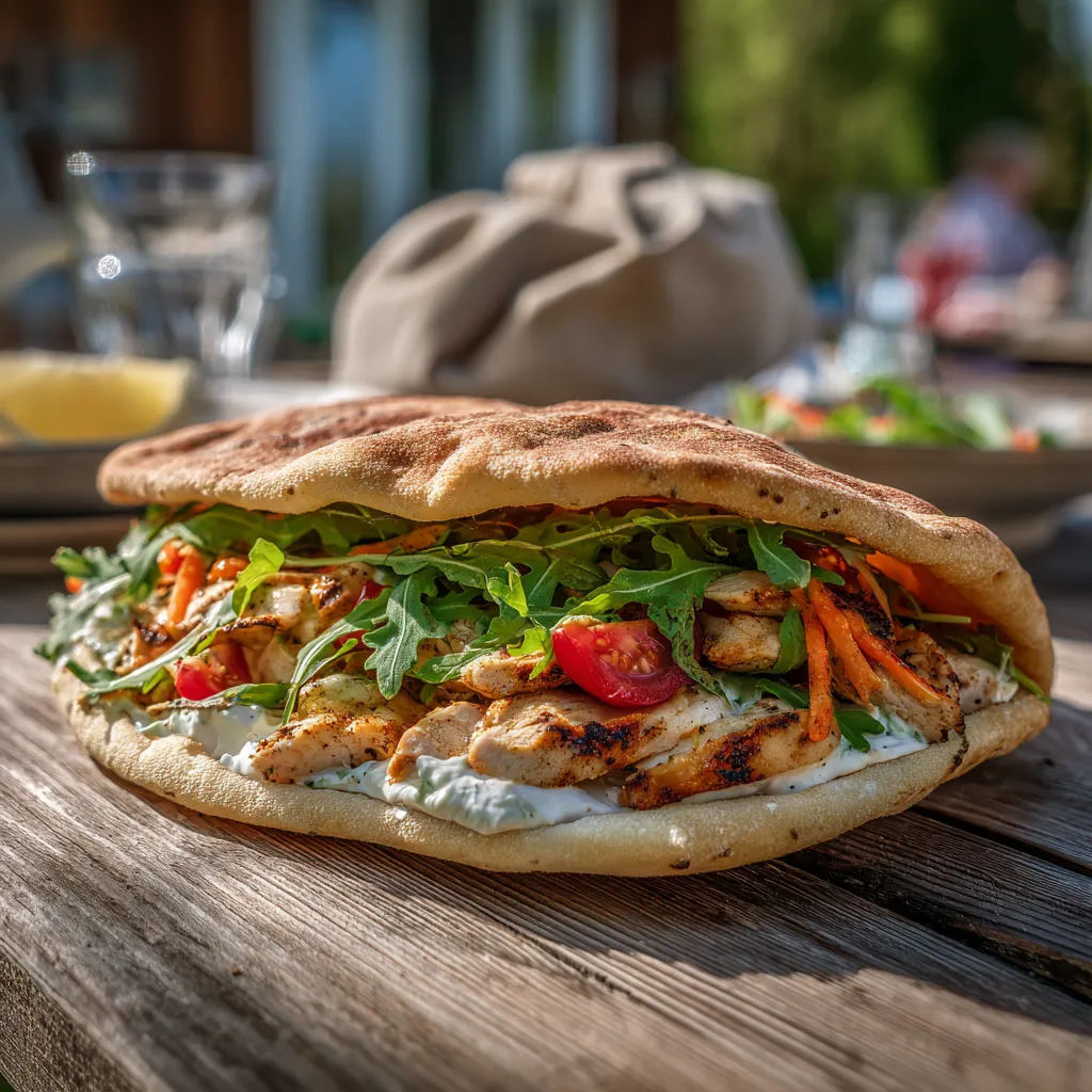 Pique -Mie le Chicken (Pain suédois poulet carotte rapée tomates roquette crème fouettée citron)