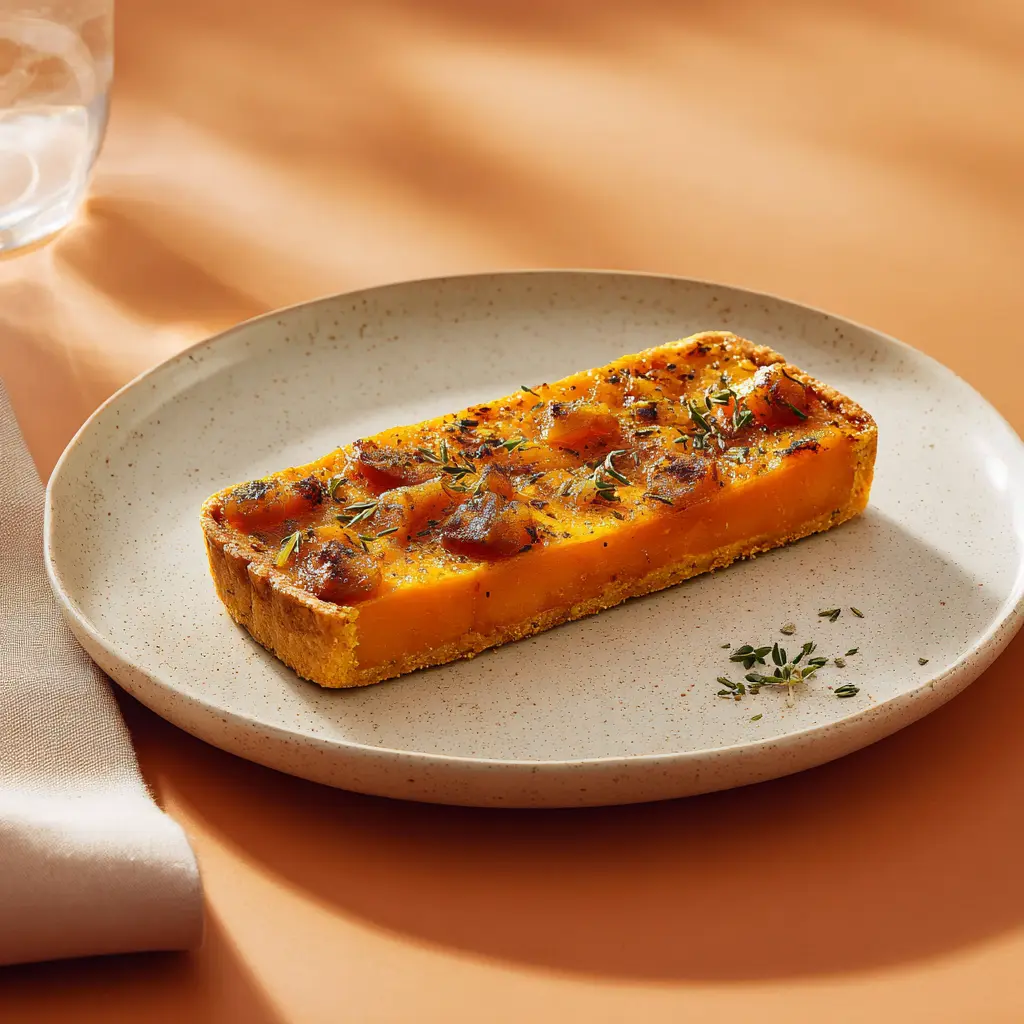 Tartelette de potiron fondant et confit d'oignons