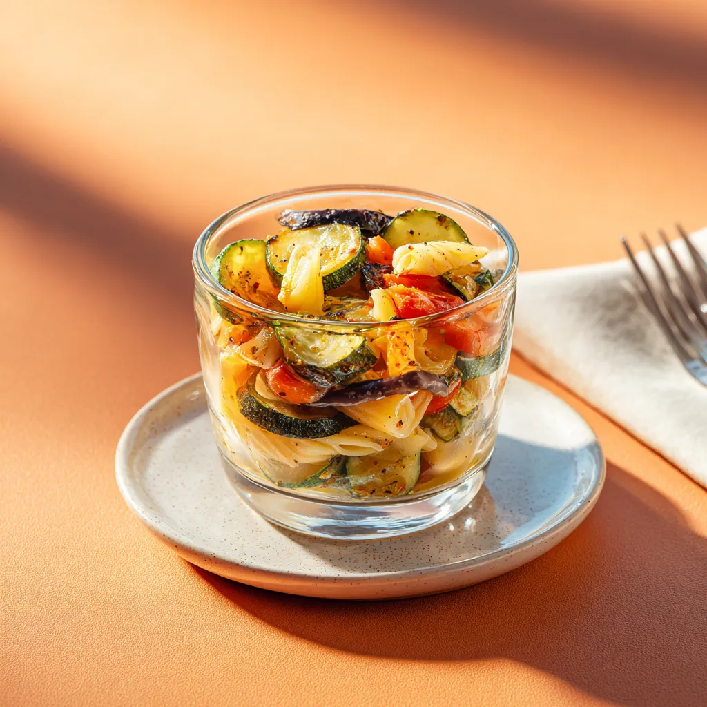 [4641] Verrine de mini penne et légumes grillés au vinaigre de Xérès