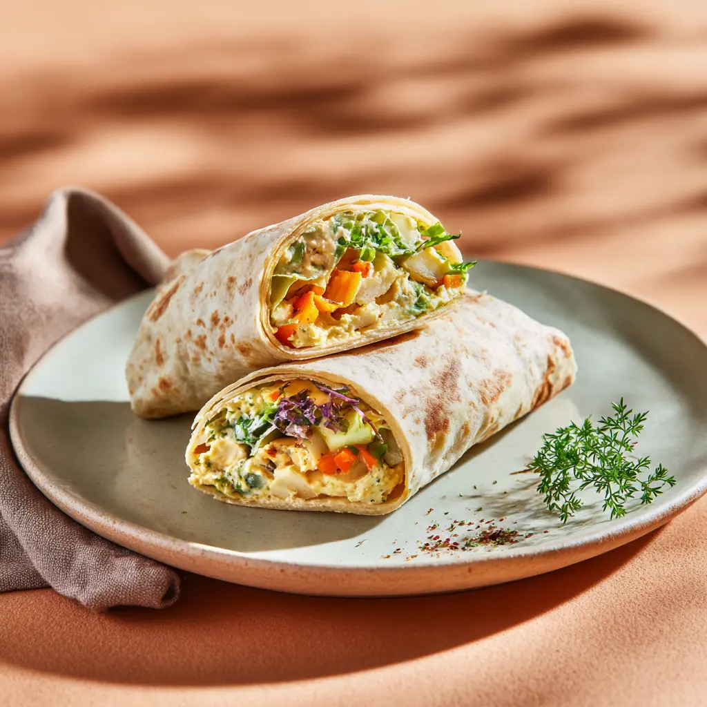 Wrap au houmous et légumes confits