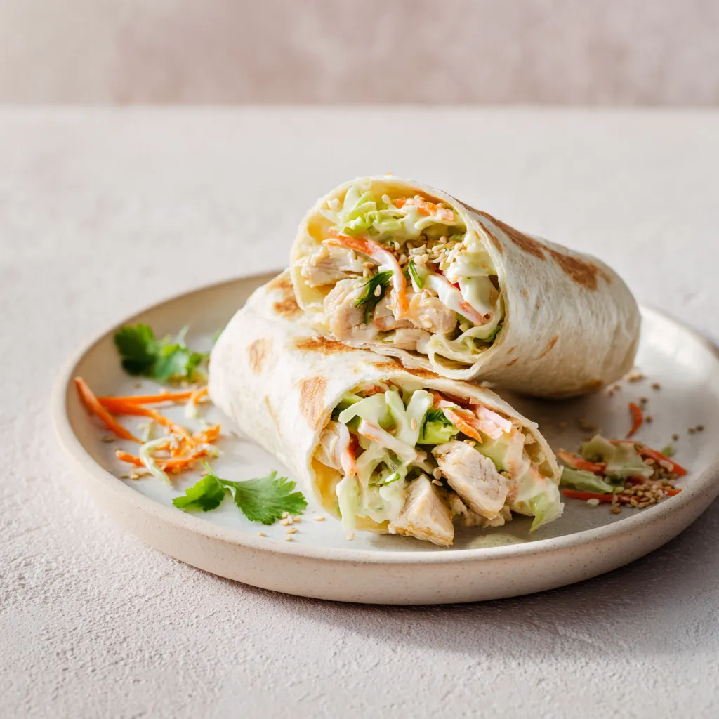 Wrap au poulet et coleslaw